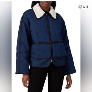 Scotch & Soda Blue Jacket with Cream Collar